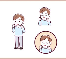 Boy in blue long sleeves