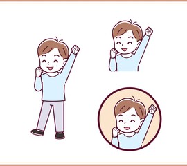 Boy in blue long sleeves