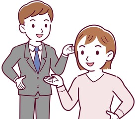 Office worker husband and wife