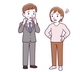 Office worker husband and wife