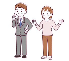 Office worker husband and wife