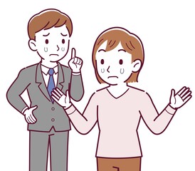 Office worker husband and wife