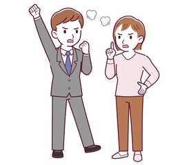 Office worker husband and wife