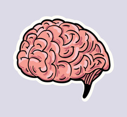 Human brain funky drawn icon