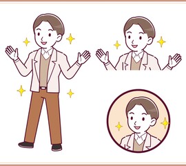 A serious man in a jacket