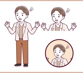 A serious man in a jacket