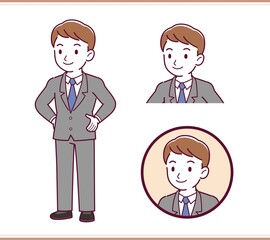 Fototapeta premium Young new employee in a suit