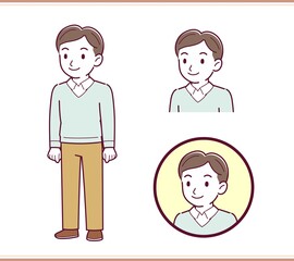 Dad in blue long sleeves