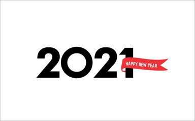  Illustration vector graphic of 2021 Happy New Year logo design template