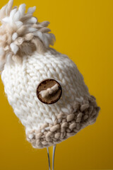 warm and cosy hand made pompom hat 