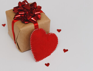 Valentine day gift and heart card
