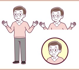 Healthy elderly man with glasses