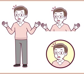 Healthy elderly man with glasses