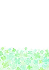 四つ葉のクローバーが下に広がる背景イラスト no.06