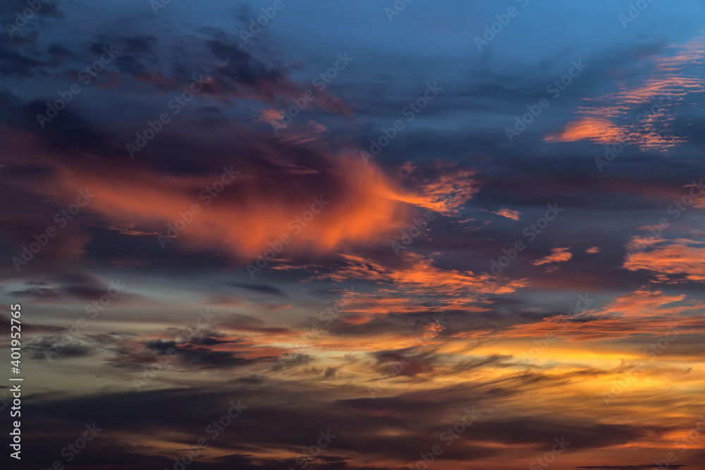 Sticker abstract white Cloud on dramatic blue sky free space