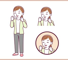 カーディガンをきた若い女性