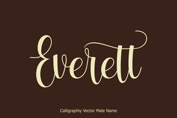 Everett Male Name in Cursive Typescript Typography Text