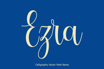 Ezra Male Name in Cursive Typescript Typography Text