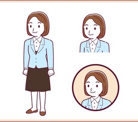 Woman in light blue suit