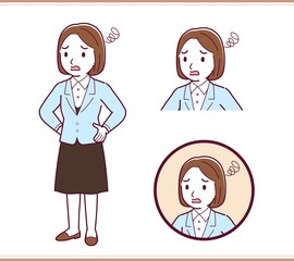 Woman in light blue suit