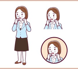 Woman in light blue suit