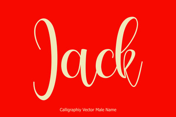 Fototapeta na wymiar Jack Male Name in Cursive Typescript Typography Text