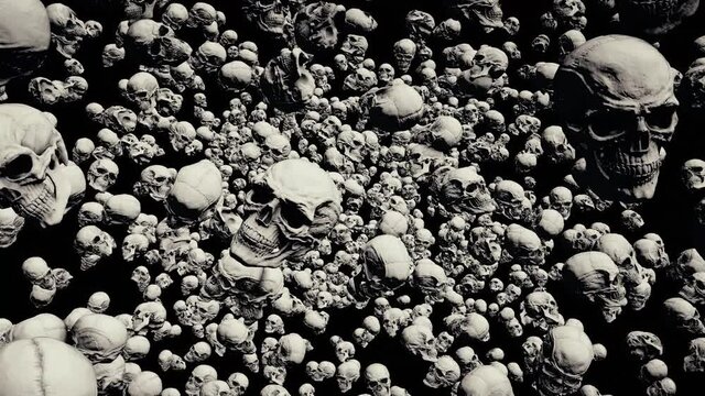 Scary Ancient Skulls 4k. High quality 4k footage