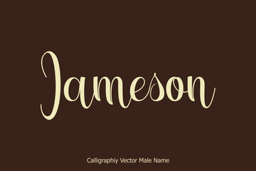 Jameson Male Name in Cursive Typescript Typography Text