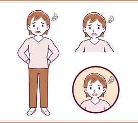 Young woman in pink clothes