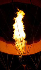 hot air balloon at night