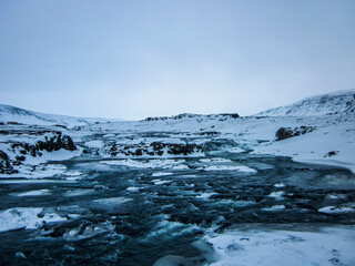 Winter landscape in southern Iceland, Northern Europe