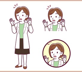 Young woman in a lab coat