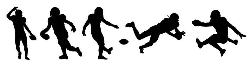 Silhouettes American Football Five Set Vol.04 Vector