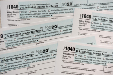 1040 tax form close up. financial document
