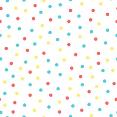 holiday seamless pattern with dots. Merry Christmas. Colorful vector, flat style. design for fabric, print, wrapper