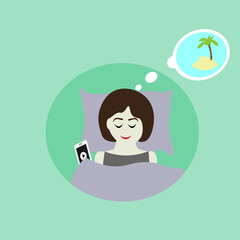 Obraz premium girl with a phone