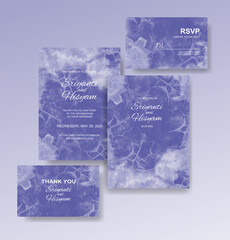 Watercolor wedding invitation card set 