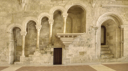 Fototapeta na wymiar Réfectoire des moines dans le monastère d'Alcobaça, Portugal