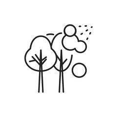 Spraying with pesticides color line icon. Pictogram for web page, mobile app, promo.