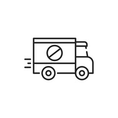 Pest control truck color line icon. Pictogram for web page, mobile app, promo.