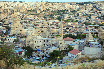 Top view of Goreme historical town in Turkey