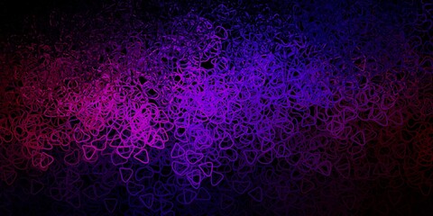 Dark blue, red vector background with random forms.
