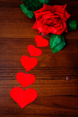 Fototapeta na wymiar red rose and heart
