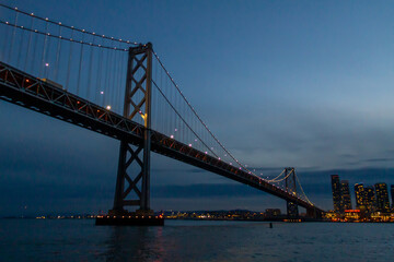 San Francisco Bay Bridge at blue hour