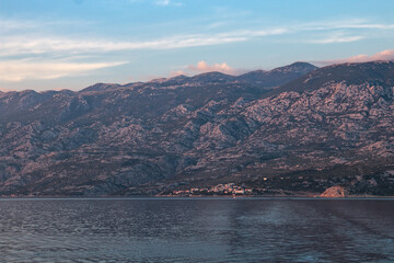 View on Adriatic coastline in Croatia on the way to Pag.
