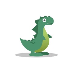 Dinosaur vector illustration, little cute dino, isolated on background