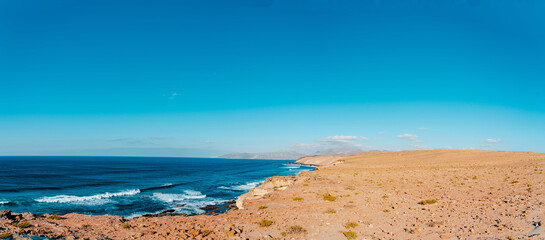 Beautiful desert on Fuerteventura Island, Canary , Spain