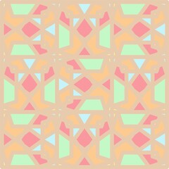 Beautiful of Colorful Abstract Geometric Background, Repeated, Abstract, Illustrator Pattern Wallpaper. Image for Printing on Paper, Wallpaper or Background, Covers, Fabrics