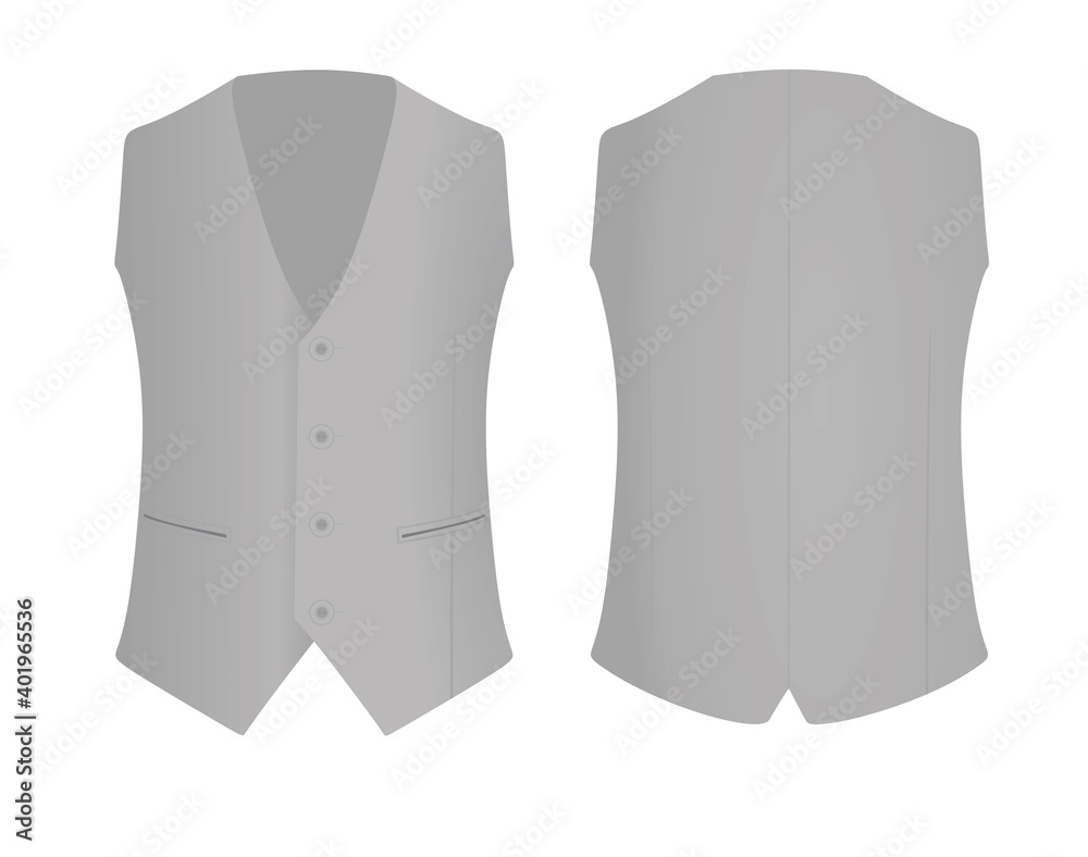 Poster grey suit vest. vector illustration