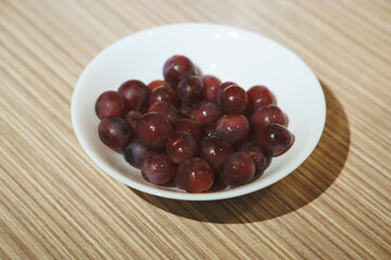 red grape on plate